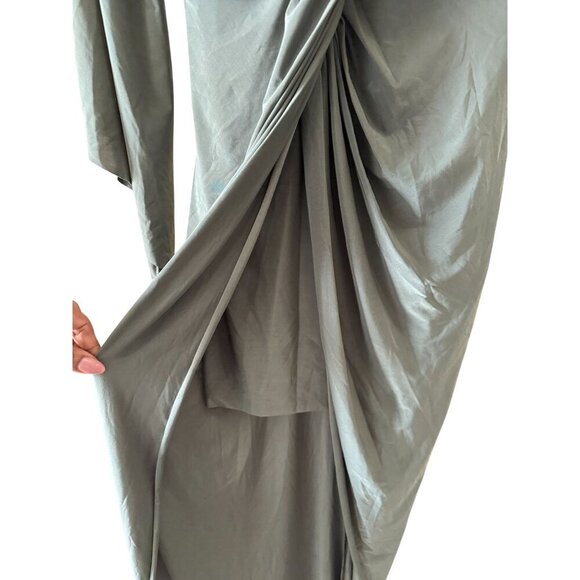 NWT Misa Los Angeles Teget V-Neck Drape Long Sleeve High-Low Midi Dress XS/S - Picture 3 of 14